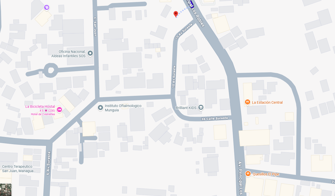 Mapa de ubicación de Sandino Law en Managua